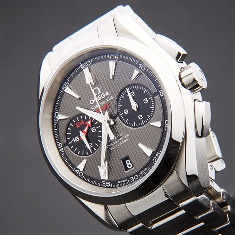 pre owned omega seamaster aqua terra gmt chronograph|Omega Seamaster aqua terra quartz.